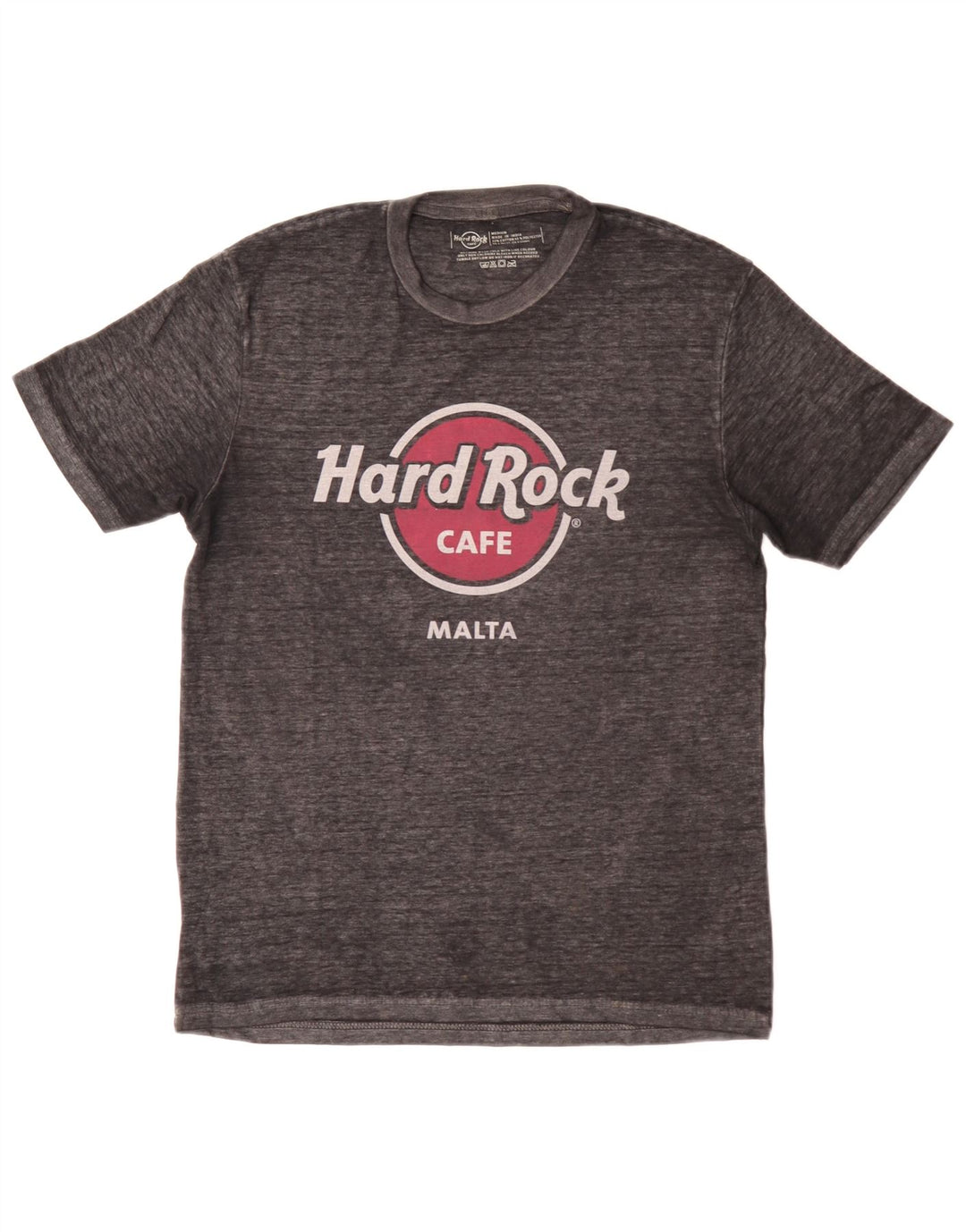 Męska koszulka z grafiką Hard Rock Cafe Malta, średnia, szara bawełna
