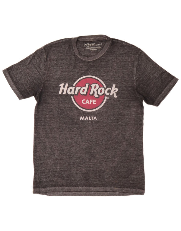 Hard Rock Cafe Mens Malta Graphic T-Shirt Top Medium Grey Cotton