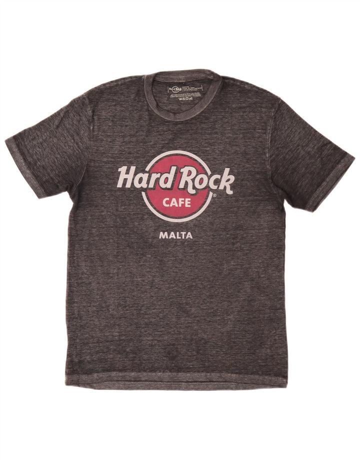 Męska koszulka z grafiką Hard Rock Cafe Malta, średnia, szara bawełna