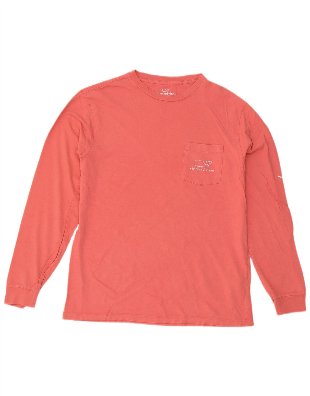 Męski top graficzny Vineyard Vines z długim rękawem, mały, różowy, bawełniany