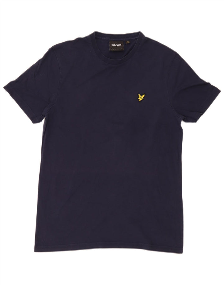 Lyle & Scott Męski T-shirt Top, mały, granatowy, bawełniany