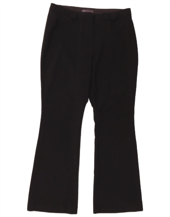 Damskie spodnie garniturowe Marks & Spencer Bootcut UK 12 Medium W32 L30 Czarne