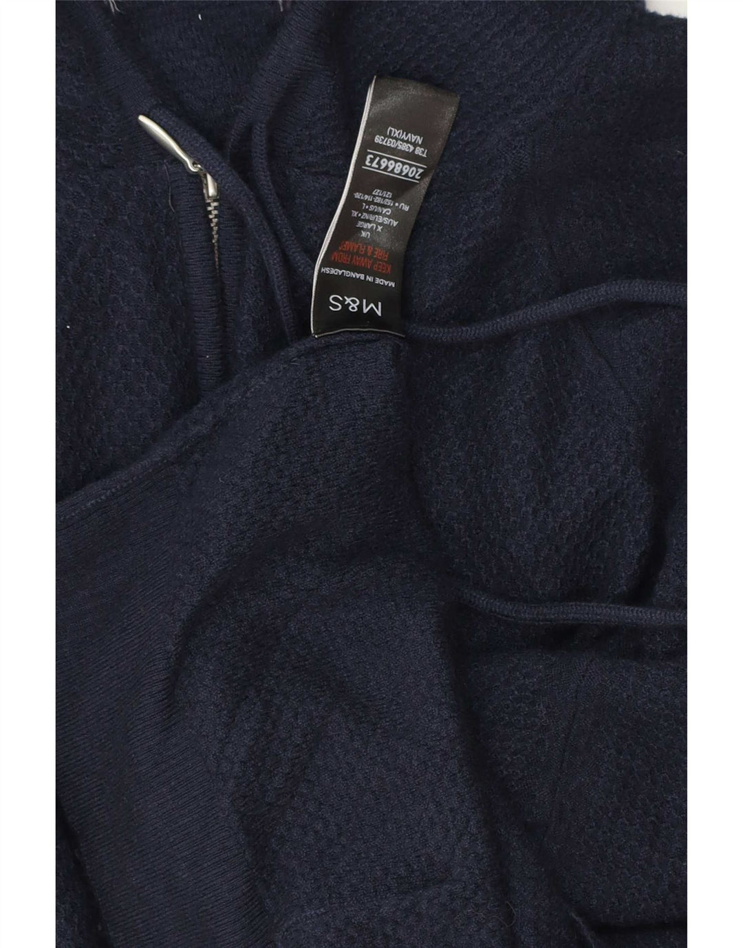 Marks & Spencer Męski sweter zapinany na zamek XL, granatowy, wiskoza
