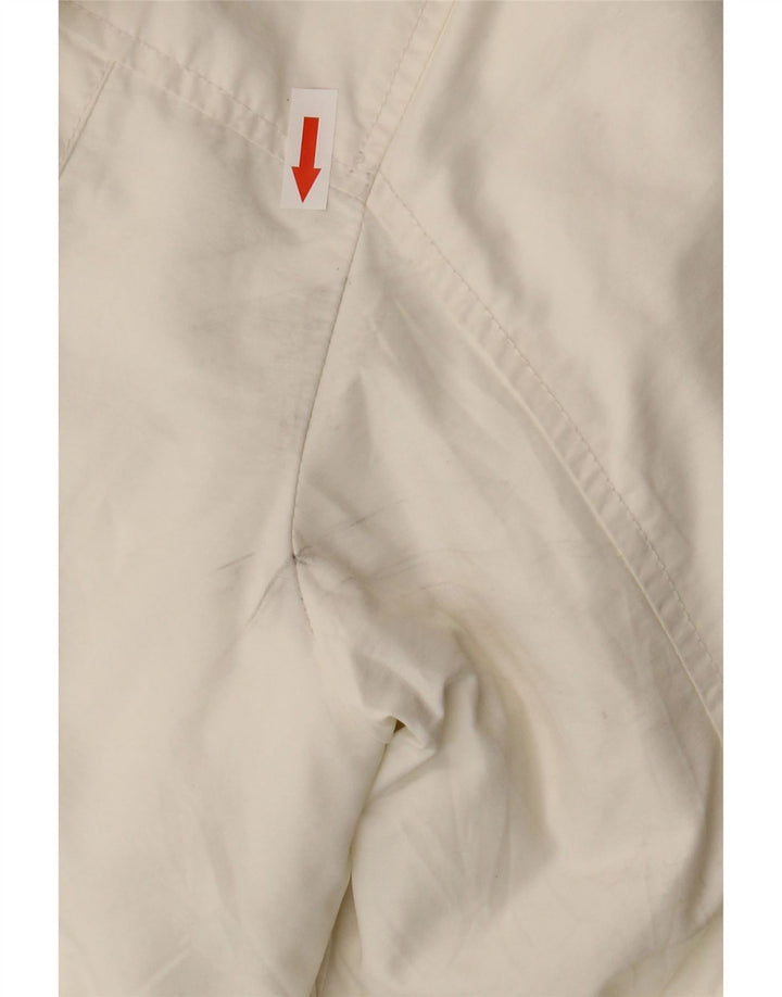 Damski płaszcz z kapturem Playlife UK 14, średni, biały, bawełniany