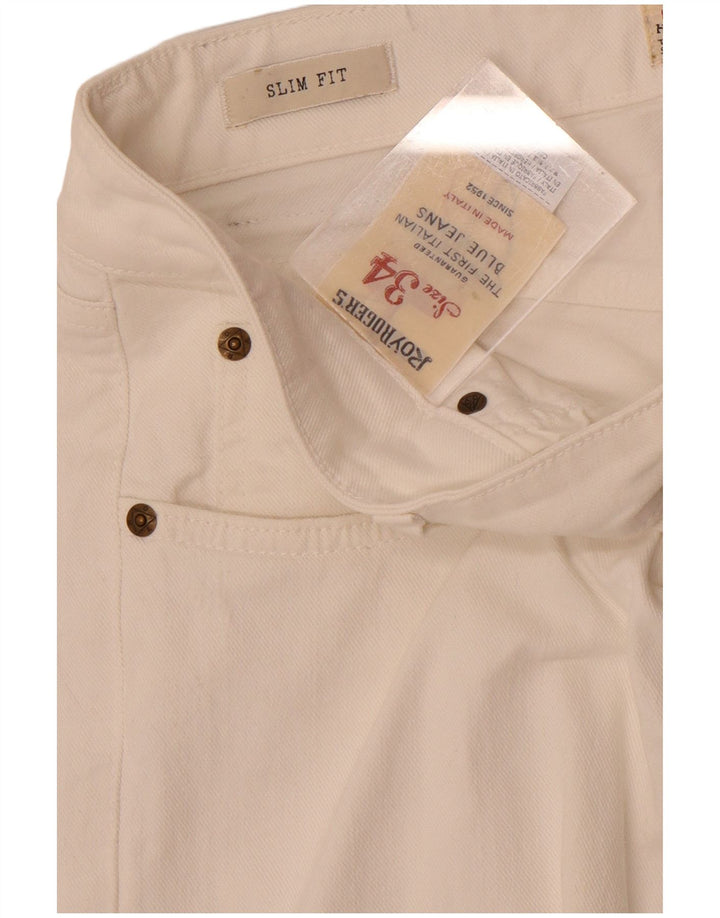 Damskie jeansy slim Roy Rogers W34 L30 Biała bawełna
