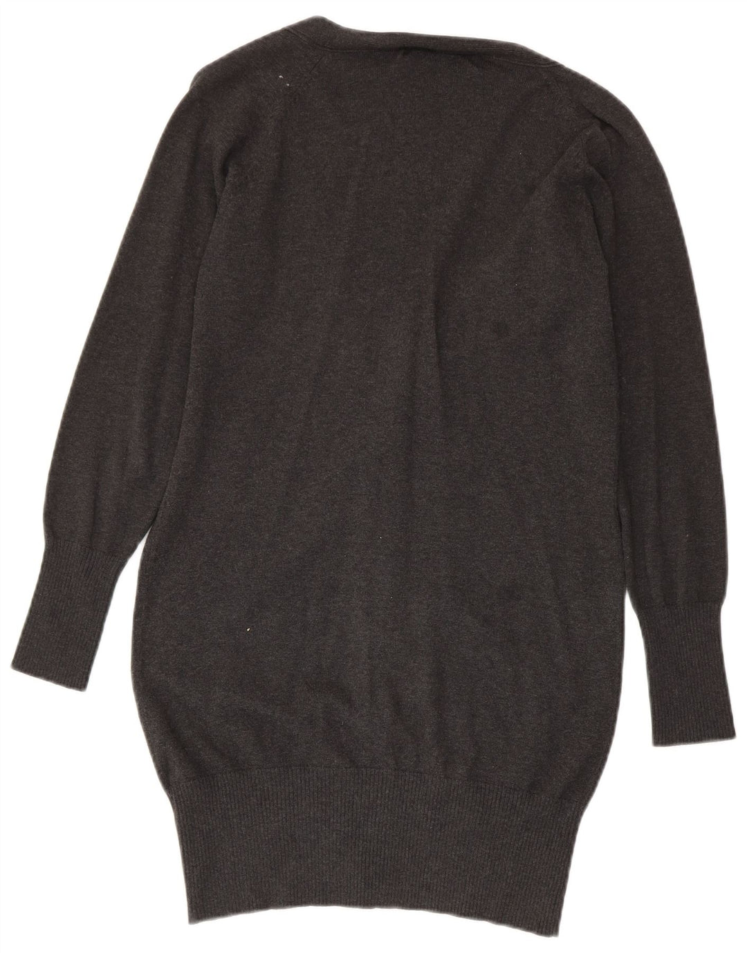 Damski sweter o przedłużonym fasonie Zara UK 12, średnioszary, bawełniany