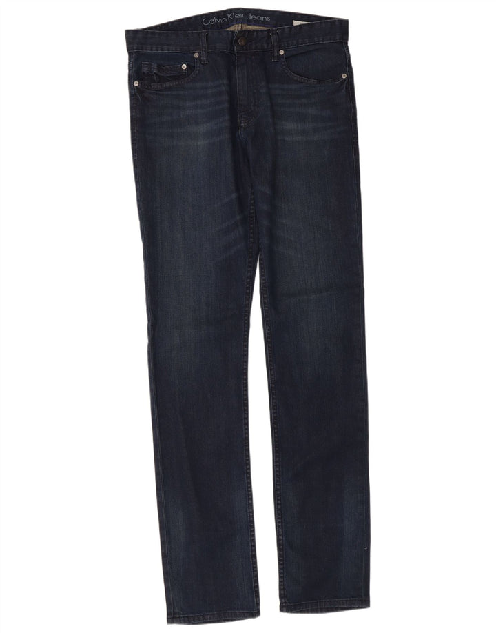Damskie jeansy Calvin Klein Slim W32 L34 Granatowe, bawełniane