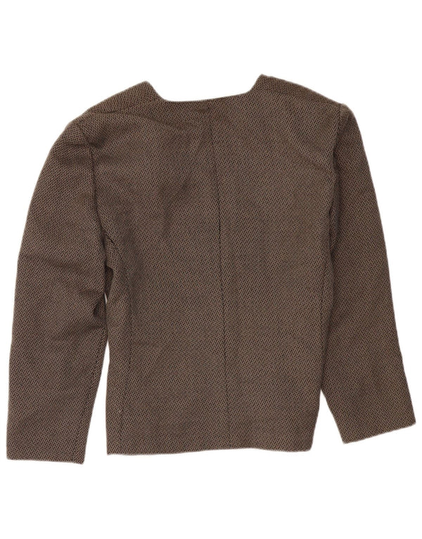 LUISA SPAGNOLI Womens 1 Button Blazer Jacket IT 46 Large Brown Geometric