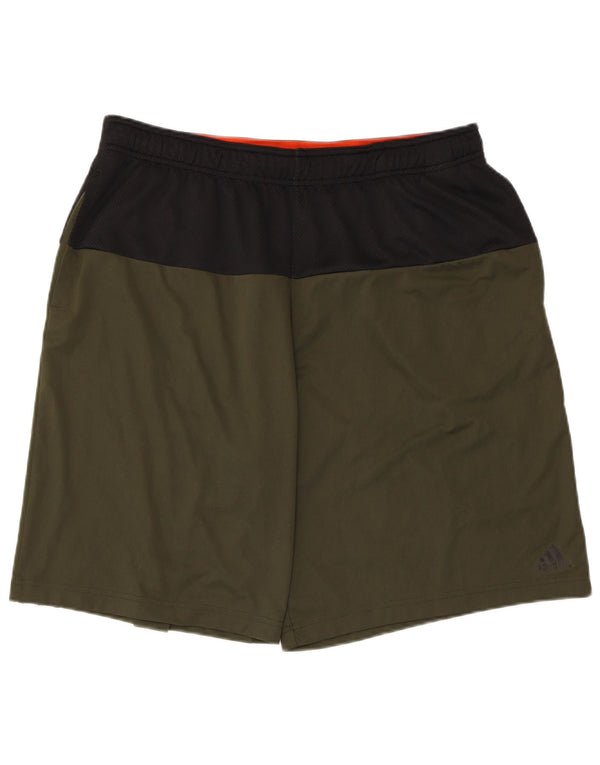 Męskie spodenki sportowe adidas Graphic XL Khaki z blokami kolorów, poliestrowe