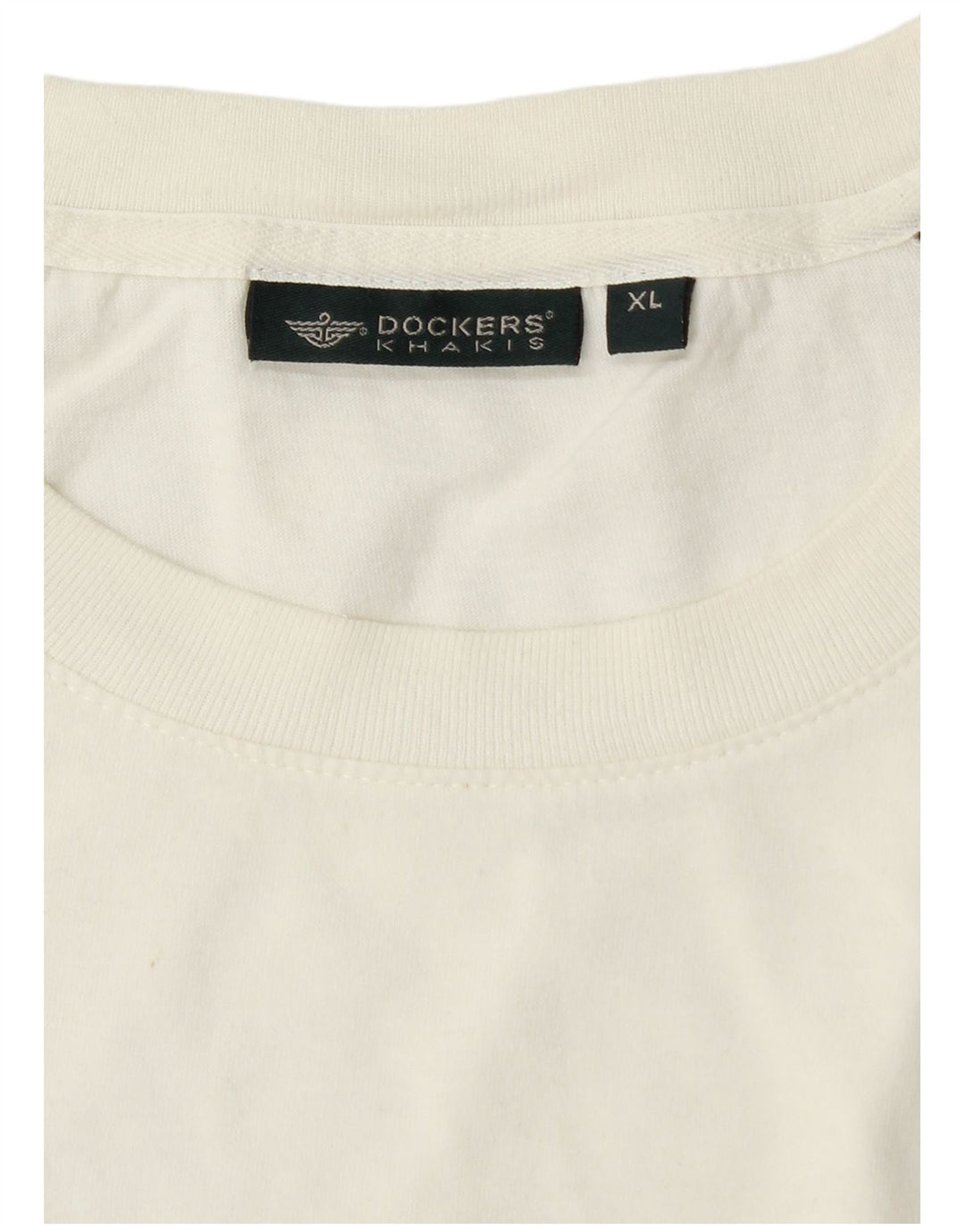 Męski t-shirt Dockers w kolorze khaki, XL, biały, z blokami kolorów