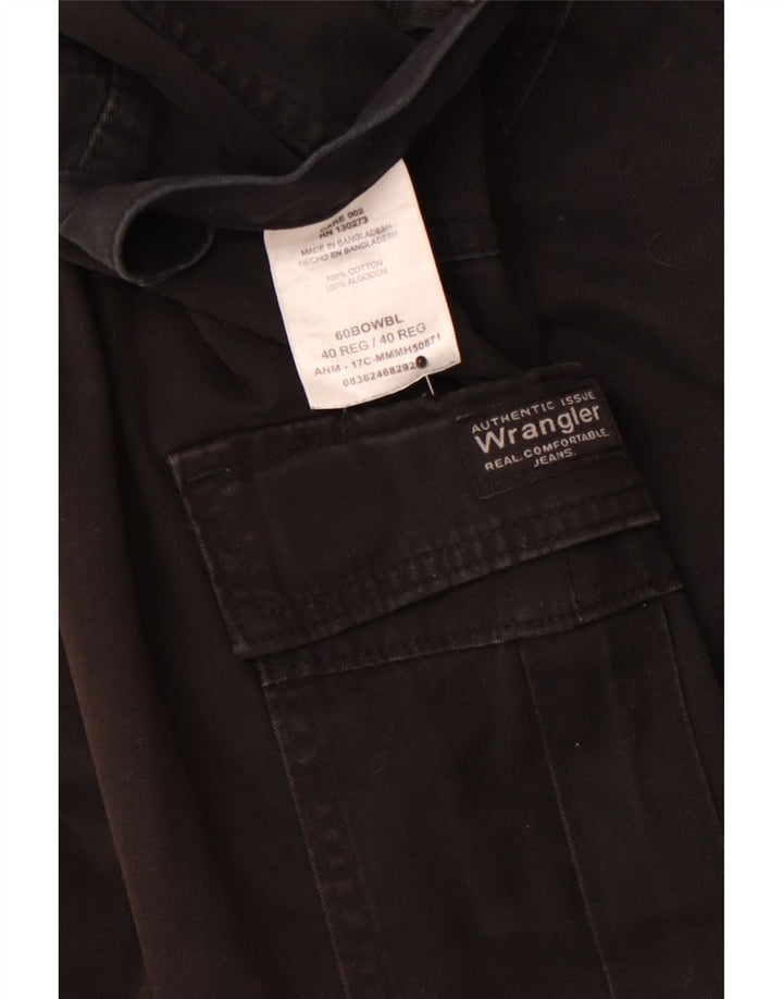 Męskie spodenki cargo WRANGLER W40 XL, czarne, bawełniane