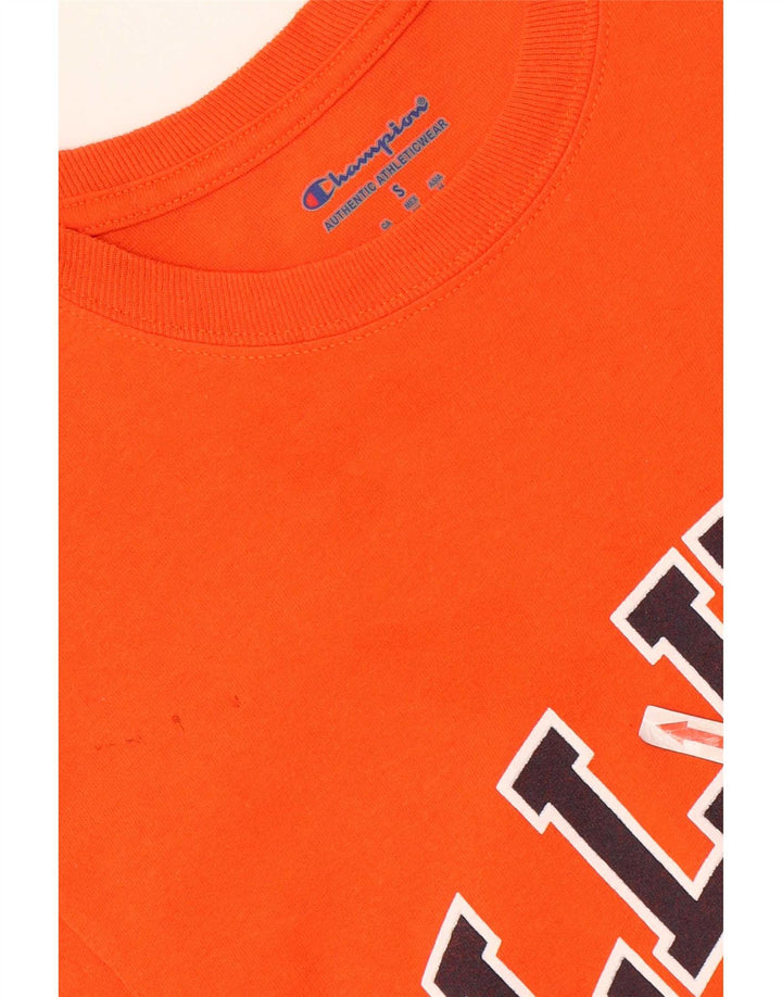 Męski T-shirt z grafiką Champion Illinois, mały, pomarańczowy