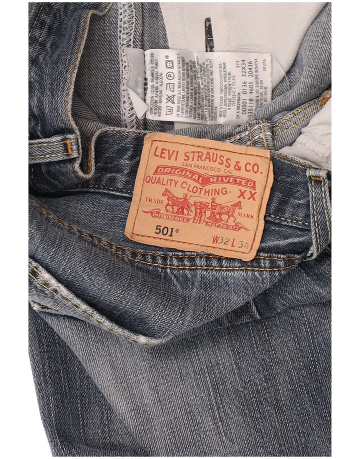 Męskie jeansy Levi's 501 w trudnej sytuacji W32 L28 Niebieska bawełna