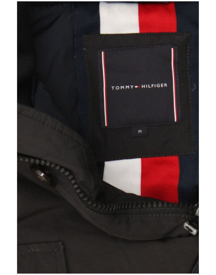Męska ocieplana kurtka z kapturem Tommy Hilfiger UK 38, średnia czarna bawełna