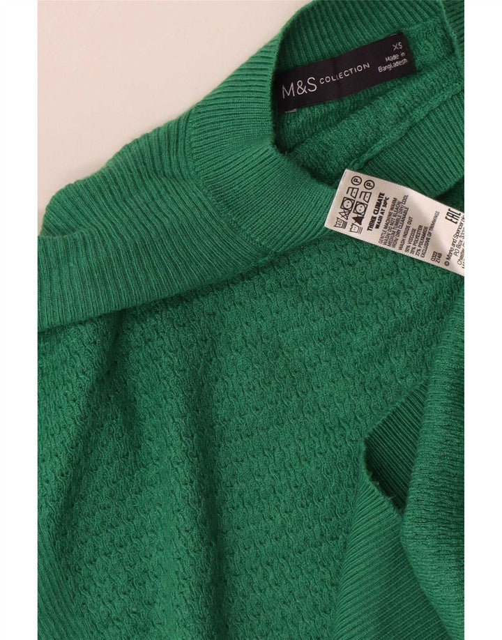 Marks & Spencer Damski sweter oversize z golfem UK 6 XS Zielony