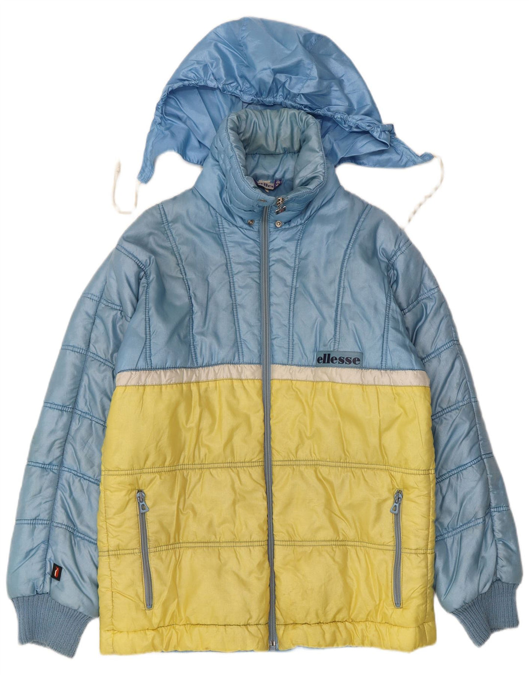 Męska ocieplana kurtka z kapturem Ellesse UK 38 Nylon w kolorze średniego niebieskiego