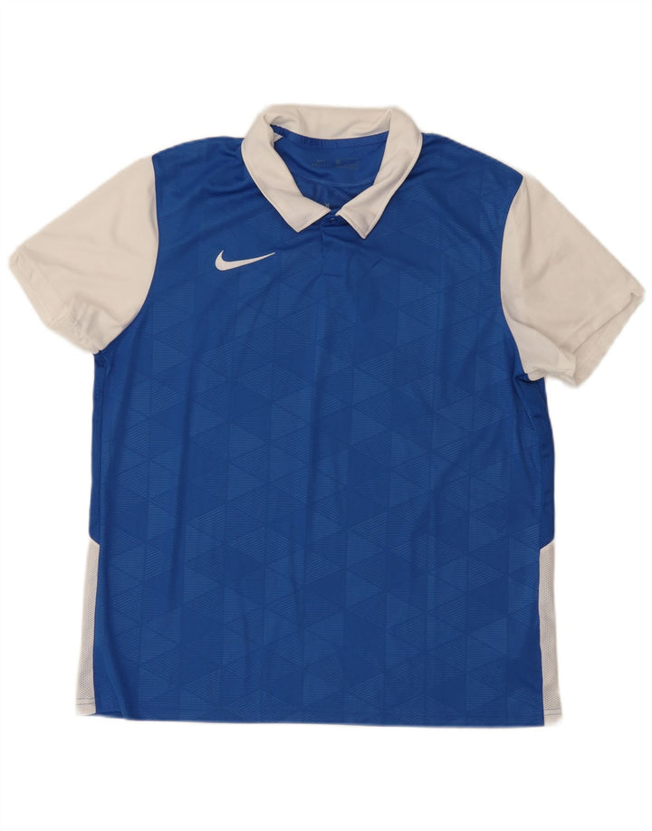 Męska koszulka polo NIKE XL, niebieski, poliester z blokami kolorów
