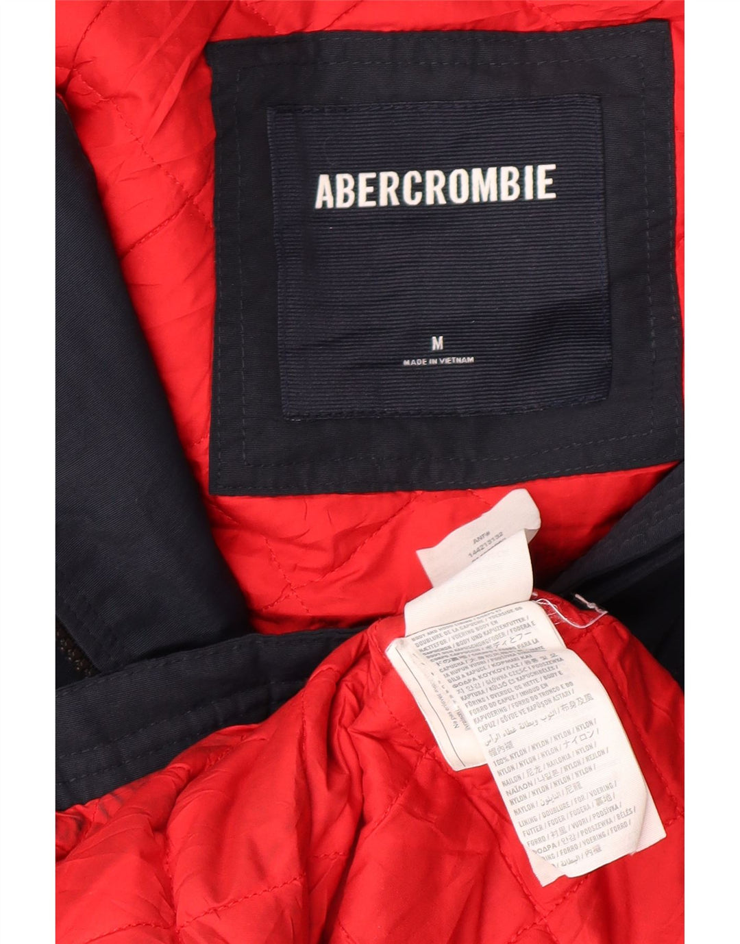 ABERCROMBIE & FITCH Womens Parka Jacket UK 14 Medium Navy Blue Winter