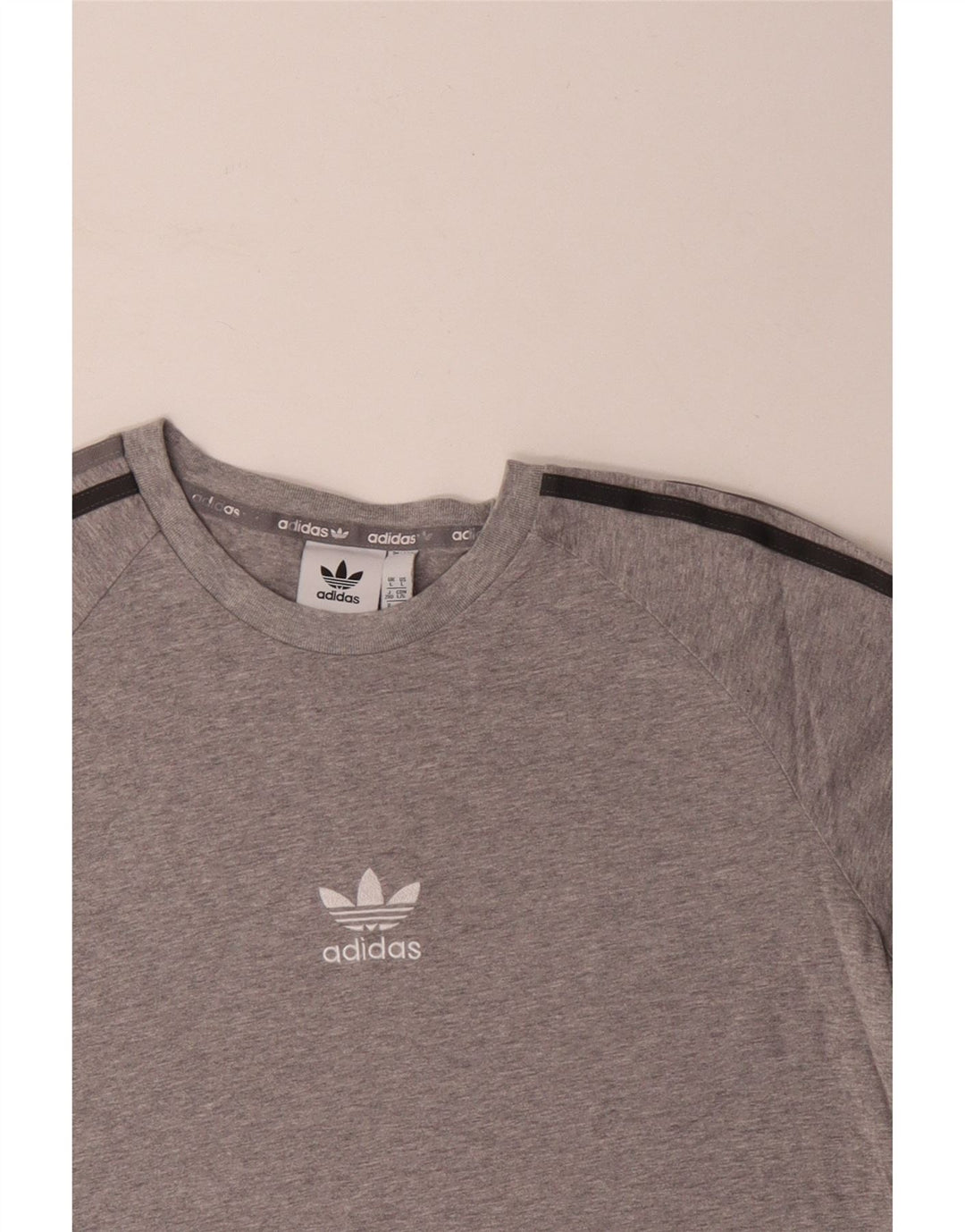 T-shirt męski ADIDAS, duży, szary, bawełniany w plamki