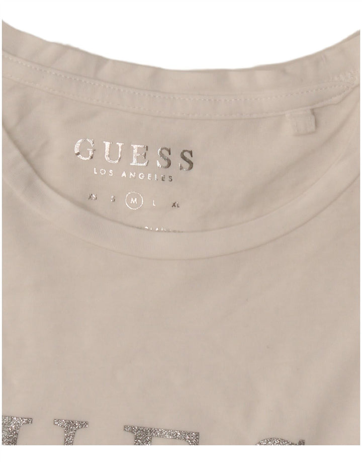 Damska koszulka graficzna Guess Top UK 14 Medium White