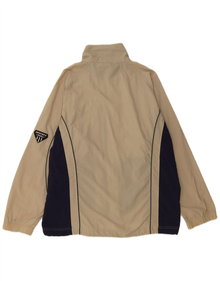 Męska kurtka dresowa Asics, duży beżowy poliester z blokami kolorów