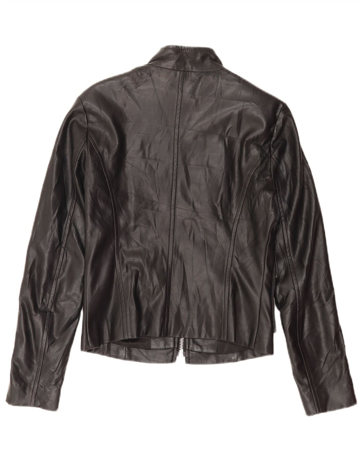 Damska kurtka ze sztucznej skóry Benetton UK 8, mała, czarna, z poliestru