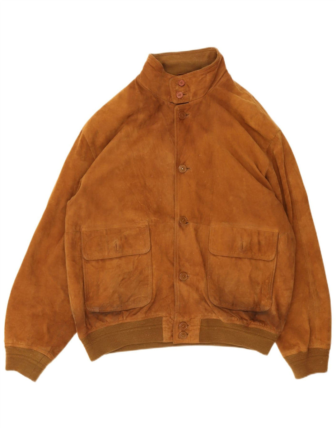 Zamszowa kurtka bomber męska vintage IT 54 2XL brązowa