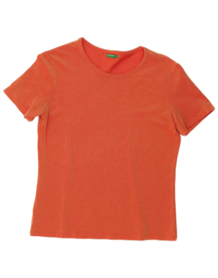 T-shirt damski Benetton Top UK 12 Średni pomarańczowy