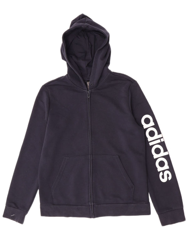 Damski sweter Adidas z grafiką i zamkiem błyskawicznym UK 16/18, duży, granatowy, sportowy