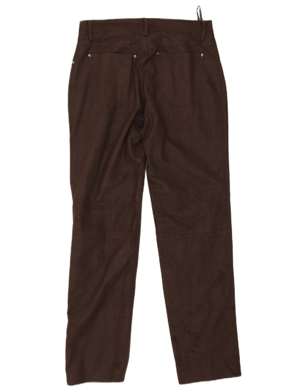 Męskie zwężane spodnie ze sztucznej skóry John Devin EU 50 Large W32 L32 Brown