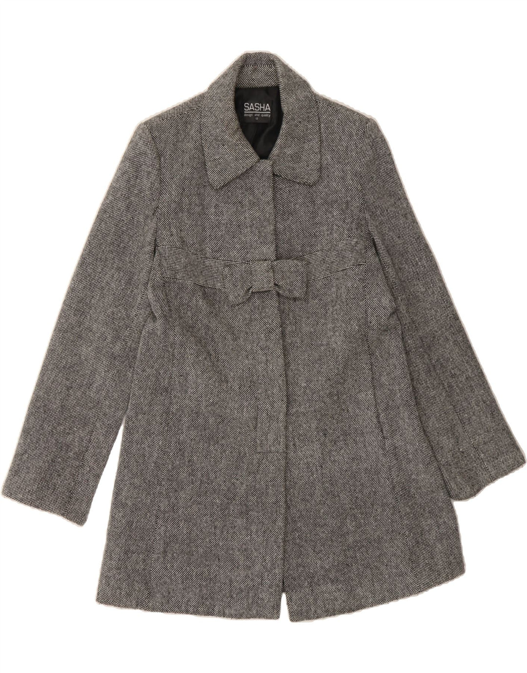 SASHA Womens Overcoat UK 12 Medium Grey Acrylic Vintage Sasha and Second-Hand Sasha from Messina Hembry 