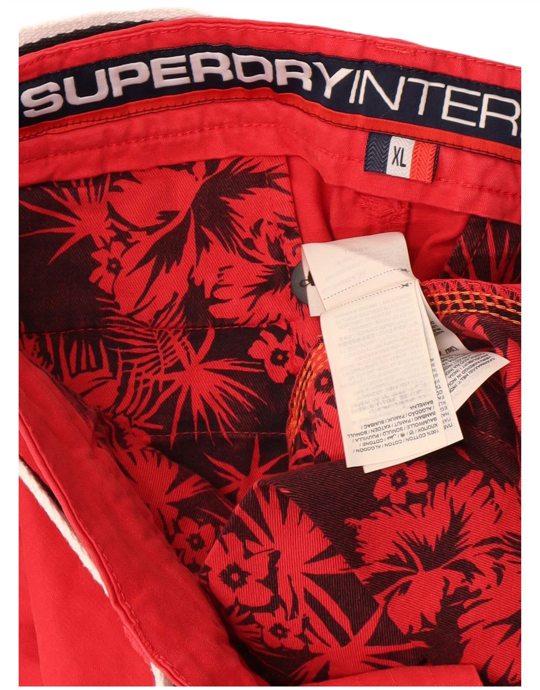Męskie spodenki chino Superdry XL W36, czerwone, bawełniane
