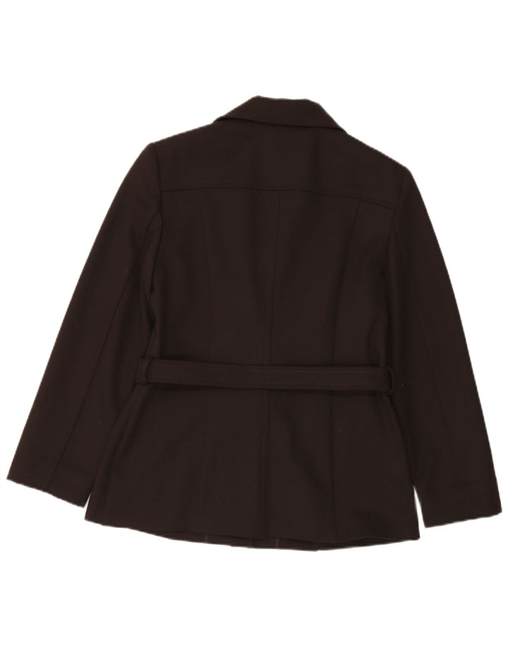 Damska marynarka w stylu vintage UK 12, średni brązowy poliester