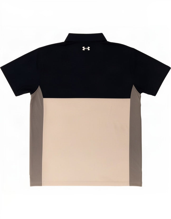 Męska koszulka polo Under Armour XL, granatowa, z blokami kolorów, elastanem