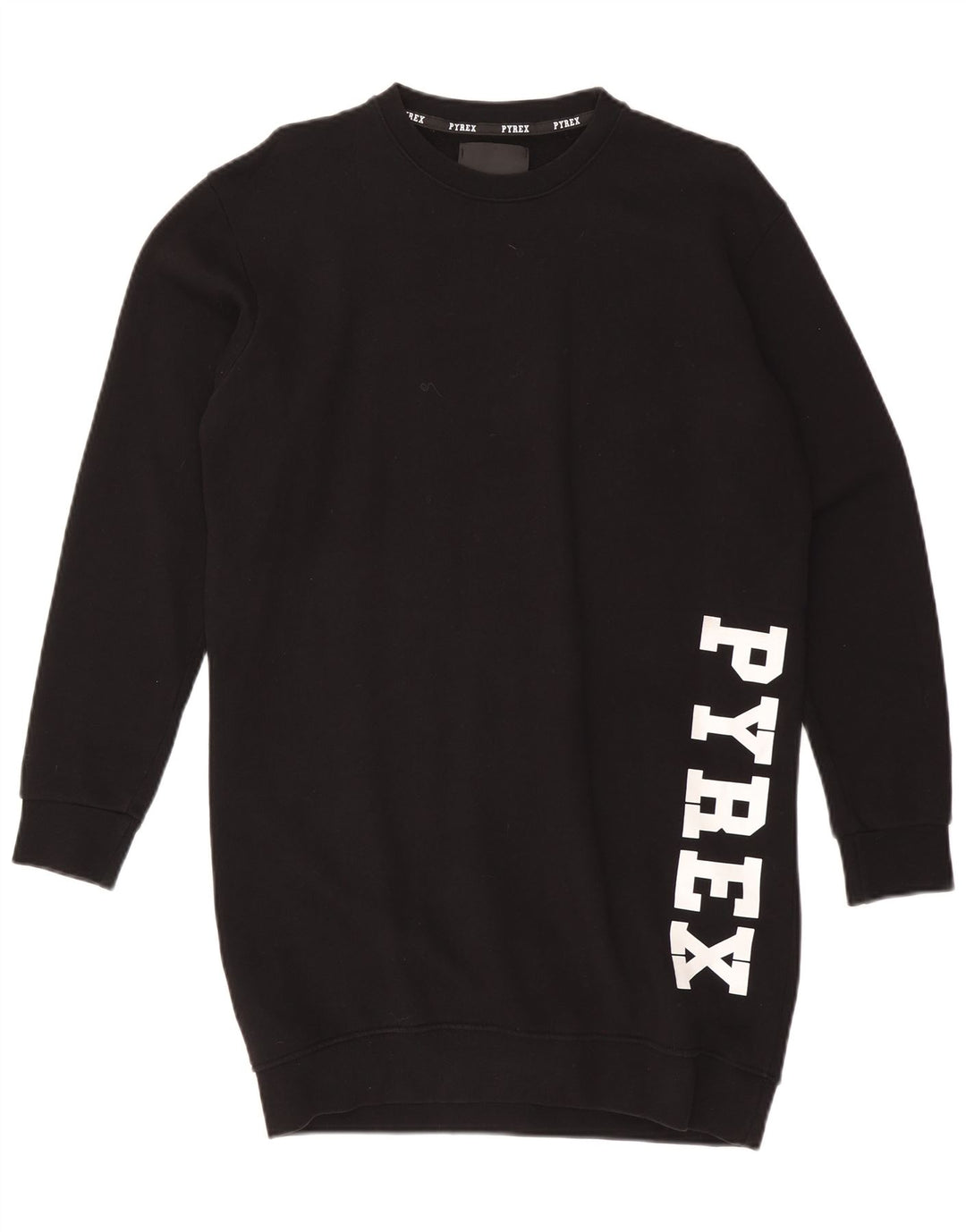 Damska bluza dresowa Pyrex Oversize Sukienka UK 10 Mała czarna bawełna