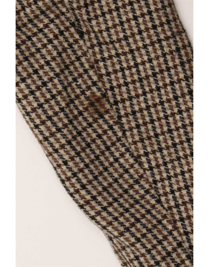Zara Płaszcz męski UK 36 Small Brown Houndstooth Poliester