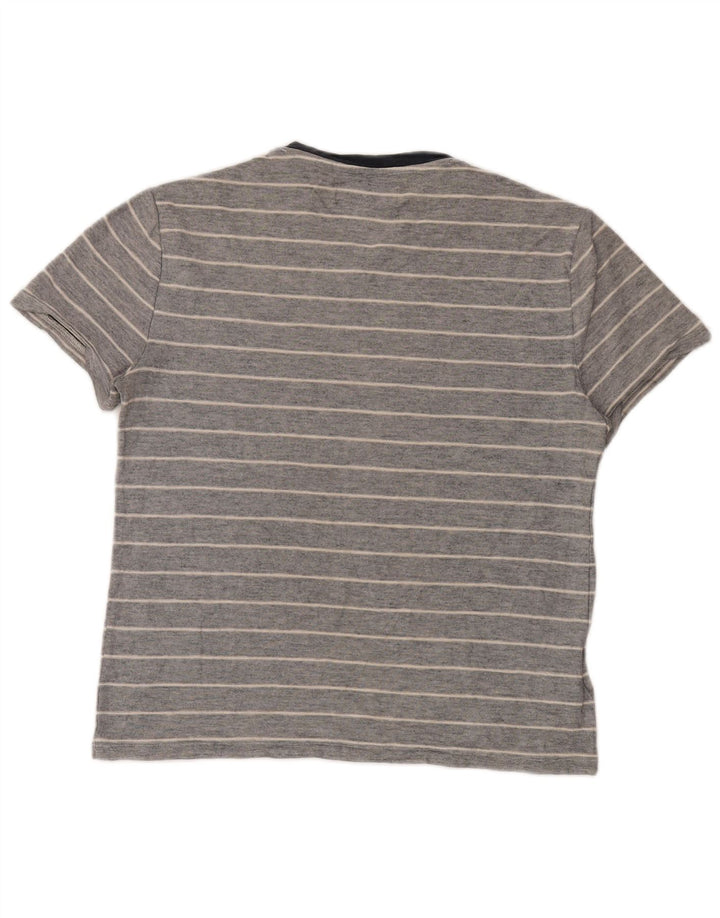 T-shirt męski Penguin, bawełniany, w średnie szare paski