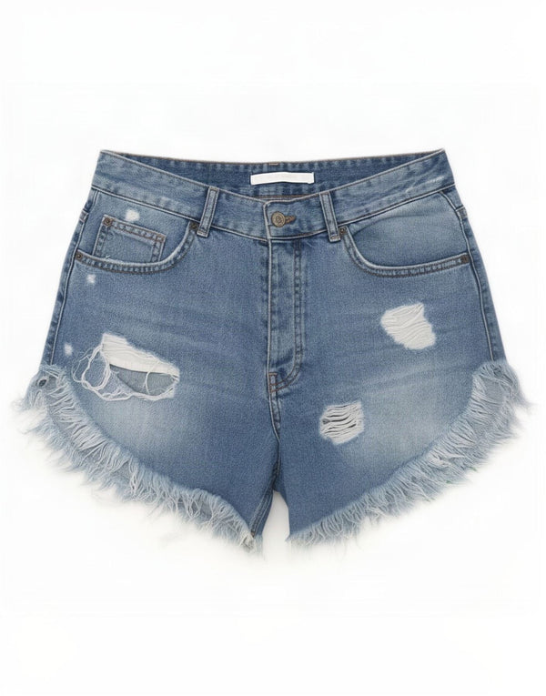 Damskie spodenki jeansowe Zara Trafaluc w trudnej sytuacji EU 36 XS W26 Niebieskie kwiaty