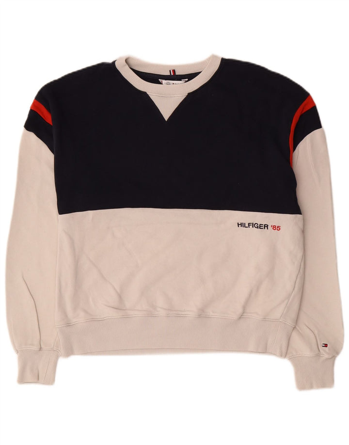 Damska bluza dresowa Tommy Hilfiger UK 10 Small White Colorblock