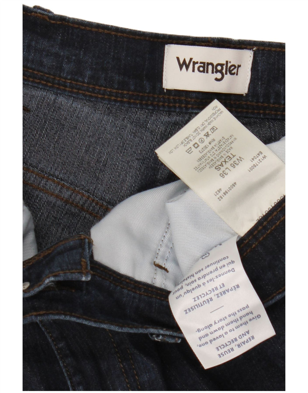 Męskie jeansy Wrangler Texas Straight W36 L36 Granatowe, bawełniane