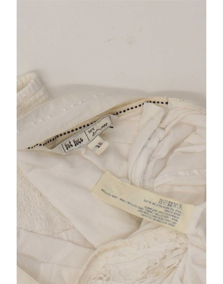 Damski top na ramiączkach Fat Face UK 18 XL, biała bawełna