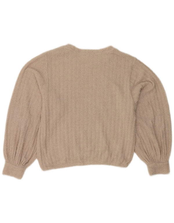 Sweter damski Zara z okrągłym dekoltem, UK 14, duży, beżowy