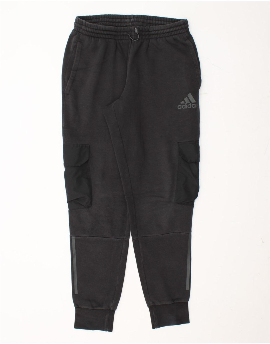 Męskie spodnie dresowe ADIDAS Cargo Joggers, średnia czarna bawełna