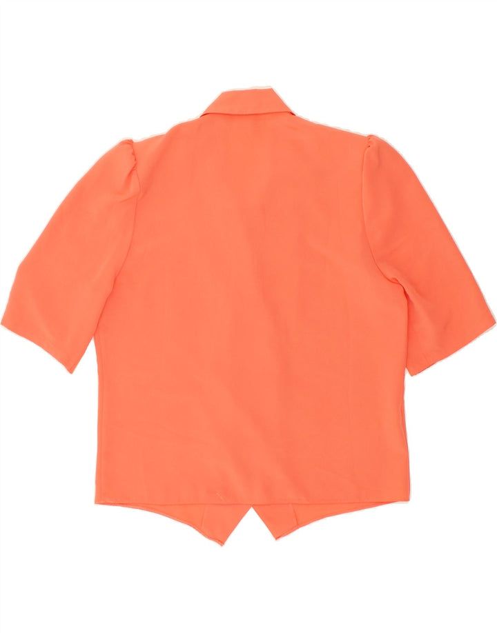 VINTAGE Womens Short Sleeve Blazer Jacket UK 12 Medium Orange Polyester Vintage Vintage and Second-Hand Vintage from Messina Hembry 