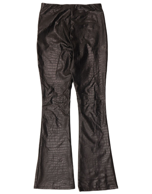 Topshop Womens Faux Leather Trousers UK 12 Medium W30 L32 Black