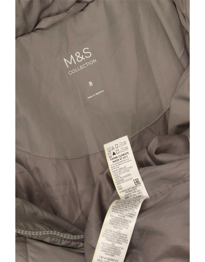 Marks & Spencer Damski płaszcz ocieplany UK 8, mały, szary, poliester