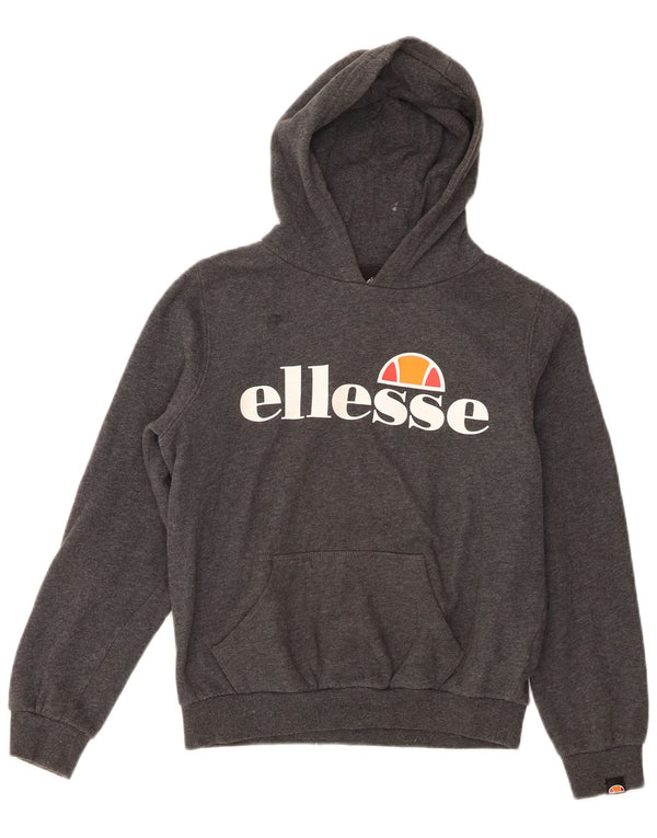 Ellesse Dziewczęcy sweter z kapturem i grafiką, 10-11 lat, szary, bawełniany