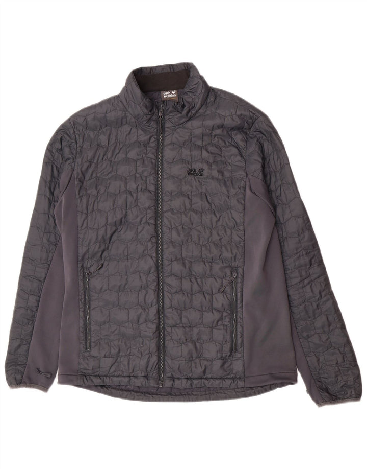 Męska pikowana kurtka Jack Wolfskin z podszewką UK 44/46 XL, szary, blok kolorów