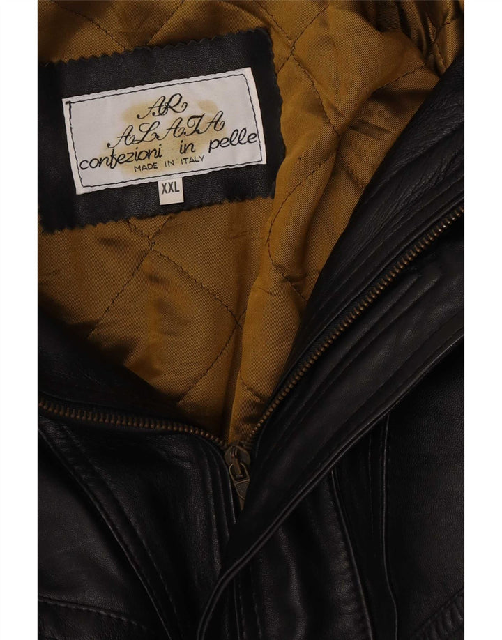 Vintage męska kurtka skórzana UK 44 2XL czarna