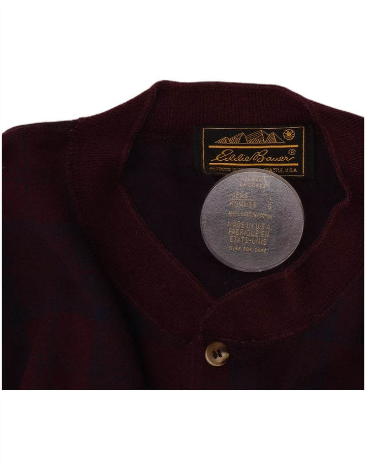 Męski top z długim rękawem Eddie Bauer, duża, bordowa krata, bawełniana